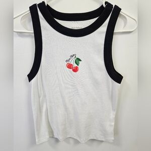 Old Navy Womens Snug Cropped Graphic Tank Top Large White